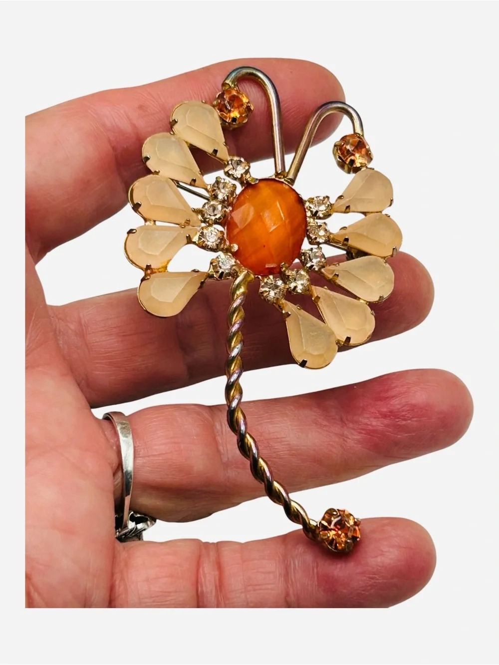 Huge Vintage Fantasy Lucite Dragonfly Brooch
